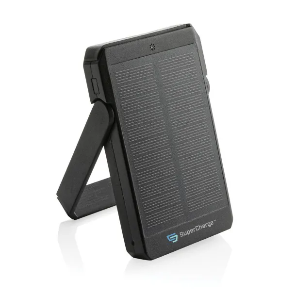  Skywave solarna prijenosna baterija s bežičnim punjačem - 10 W, 5 000 mAh - XD Xclusive Crna