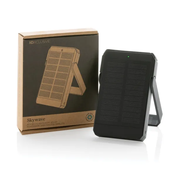  Skywave solarna prijenosna baterija s bežičnim punjačem - 10 W, 5 000 mAh - XD Xclusive Crna