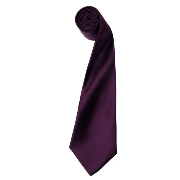  'COLOURS COLLECTION' SATIN TIE - Premier Aubergine