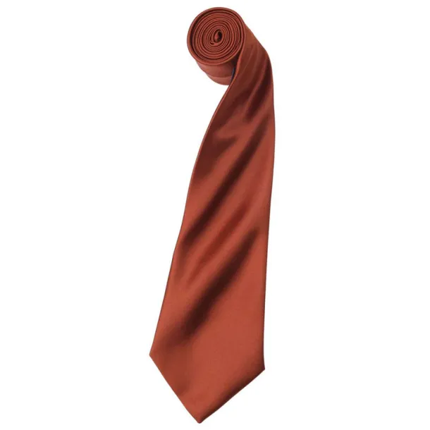  'COLOURS COLLECTION' SATIN TIE - Premier Chestnut