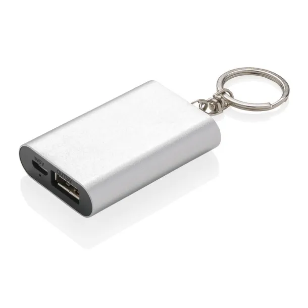  Prijenosna baterija privjesak za ključeve, 1 000 mAh - XD Collection Srebrna