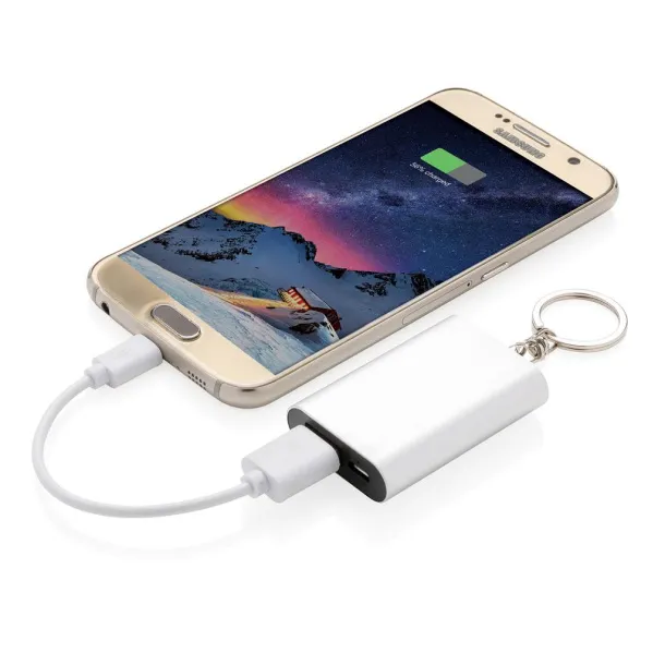  Prijenosna baterija privjesak za ključeve, 1 000 mAh - XD Collection Srebrna
