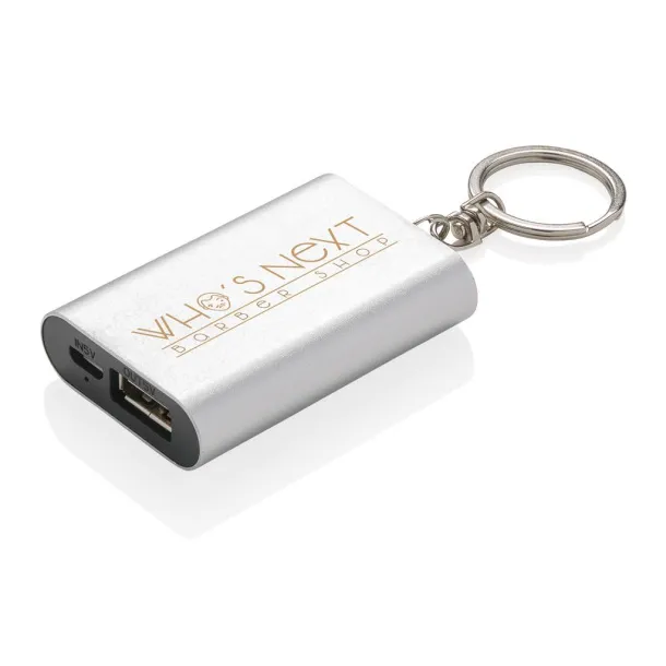  Prijenosna baterija privjesak za ključeve, 1 000 mAh - XD Collection Srebrna