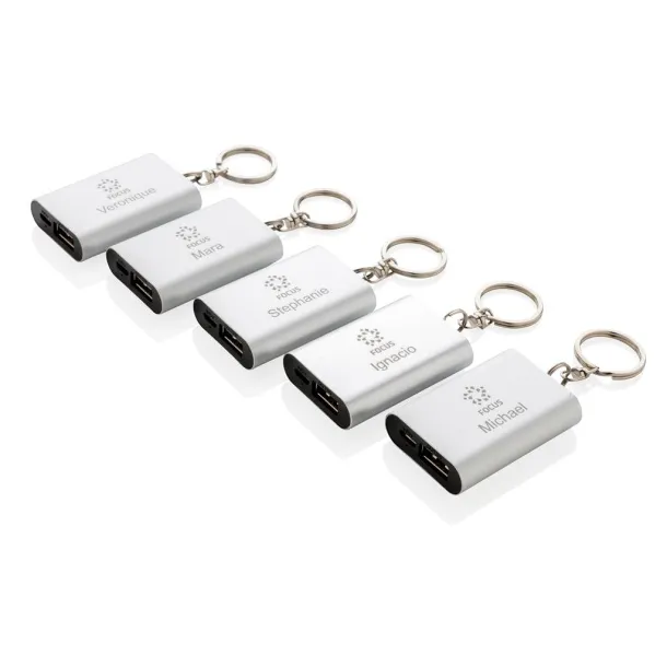  Prijenosna baterija privjesak za ključeve, 1 000 mAh - XD Collection Srebrna