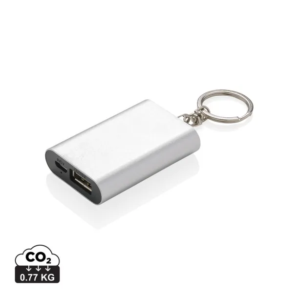  Prijenosna baterija privjesak za ključeve, 1 000 mAh - XD Collection Srebrna