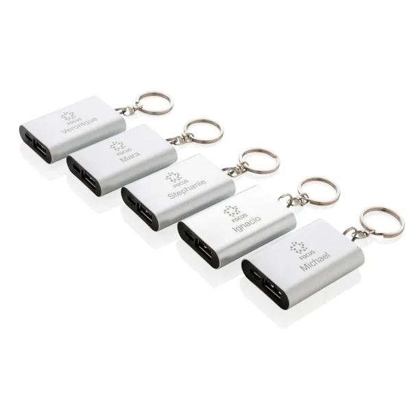  Prijenosna baterija privjesak za ključeve, 1 000 mAh - XD Collection Srebrna