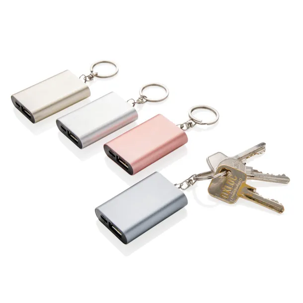  Prijenosna baterija privjesak za ključeve, 1 000 mAh - XD Collection Srebrna