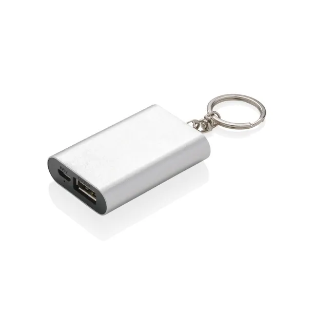  Prijenosna baterija privjesak za ključeve, 1 000 mAh - XD Collection Srebrna