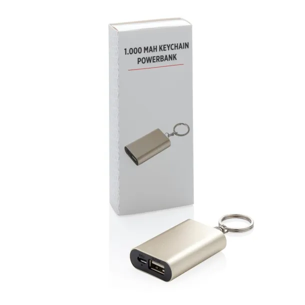  Prijenosna baterija privjesak za ključeve, 1 000 mAh - XD Collection Zlatna