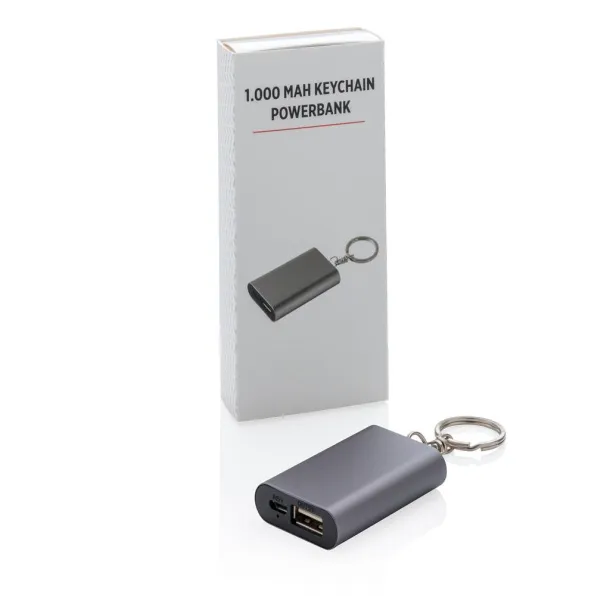  Prijenosna baterija privjesak za ključeve, 1 000 mAh - XD Collection Siva
