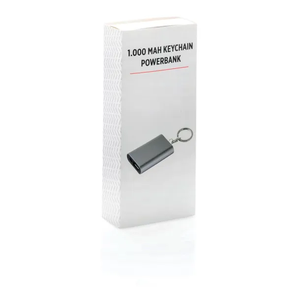  Prijenosna baterija privjesak za ključeve, 1 000 mAh - XD Collection Siva