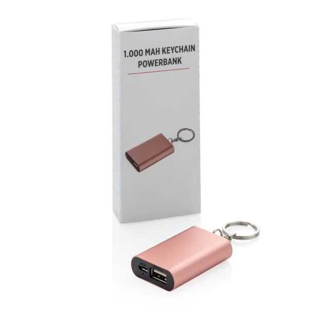  Prijenosna baterija privjesak za ključeve, 1 000 mAh - XD Collection Roza