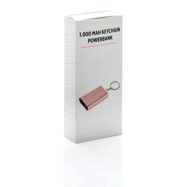  Prijenosna baterija privjesak za ključeve, 1 000 mAh - XD Collection Roza