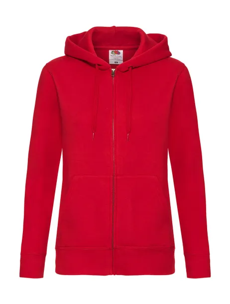  Ženski premium hoodie, 280 g/m² - Fruit of the Loom Crvena