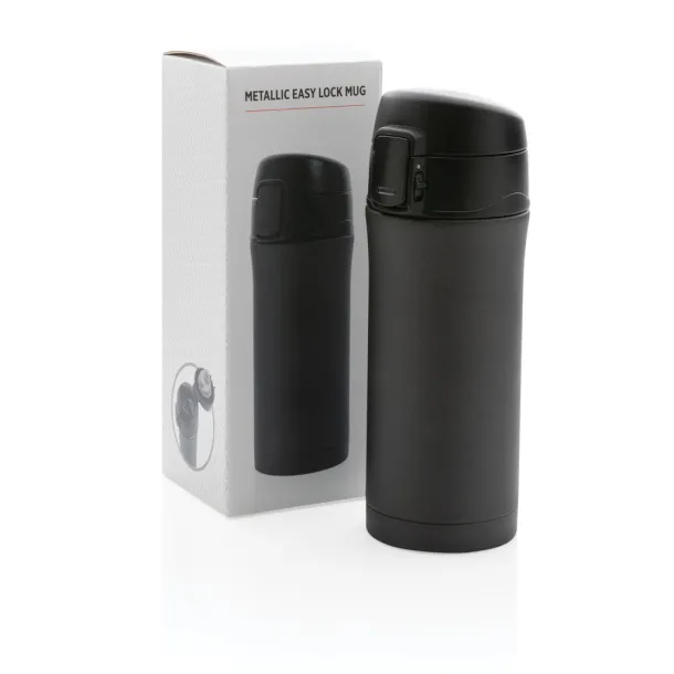  Metallic easy lock vacuum mug - XD Collection Black 