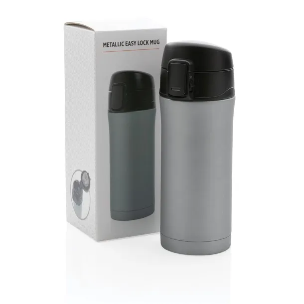  Metallic easy lock vacuum mug - XD Collection Grey 