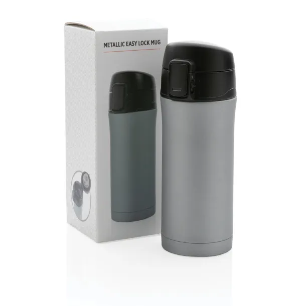  Metallic easy lock vacuum mug - XD Collection Grey 