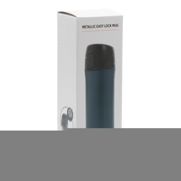  Metallic easy lock vacuum mug - XD Collection Plava