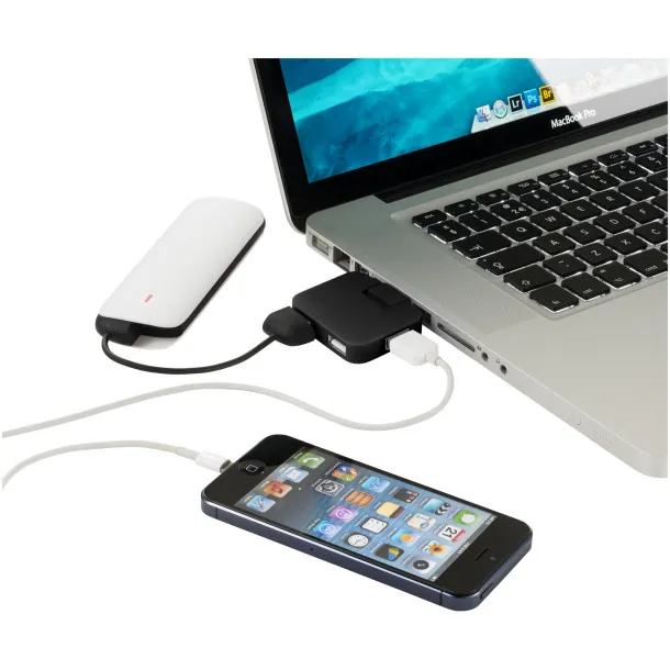 Gaia 4-port USB hub - Unbranded Solid black