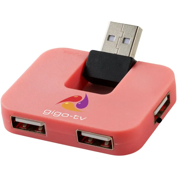 Gaia USB hub s 4 ulaza Transparent pink