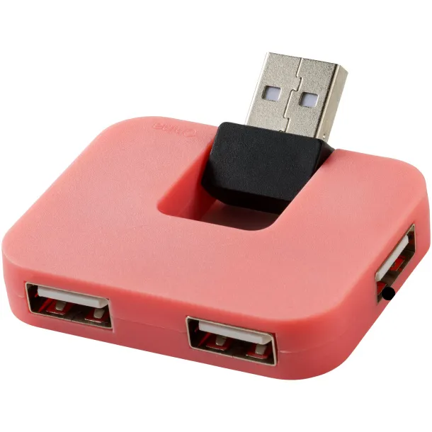 Gaia 4-port USB hub - Unbranded Transparent pink