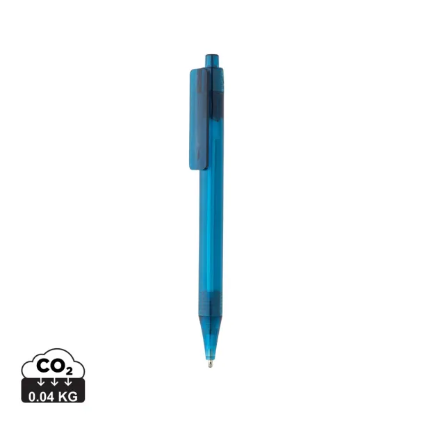  GRS RPET X8 transparent pen - XD Collection Blue 