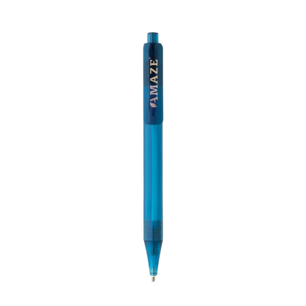  GRS RPET X8 transparent pen - XD Collection Blue 