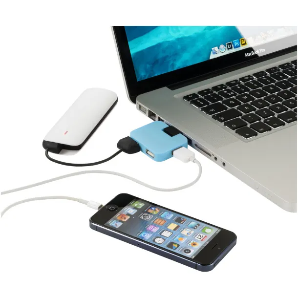 Gaia 4-port USB hub - Unbranded Blue