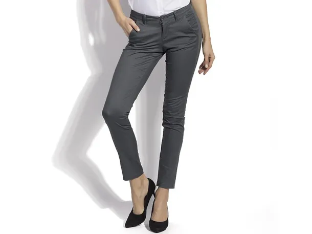 CHINO WOMEN women's pants - EXPLODE Gray