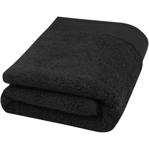 Nora 550 g/m² cotton bath towel 50x100 cm - Seasons Solid black