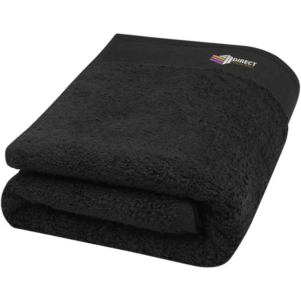 Nora 550 g/m² cotton bath towel 50x100 cm - Seasons Solid black