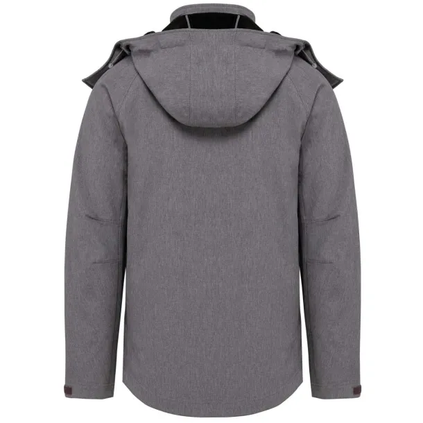  MEN'S DETACHABLE HOODED SOFTSHELL JACKET - Kariban Marl Grey