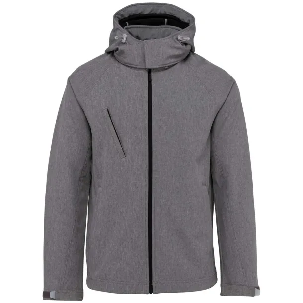  MEN'S DETACHABLE HOODED SOFTSHELL JACKET - Kariban Marl Grey