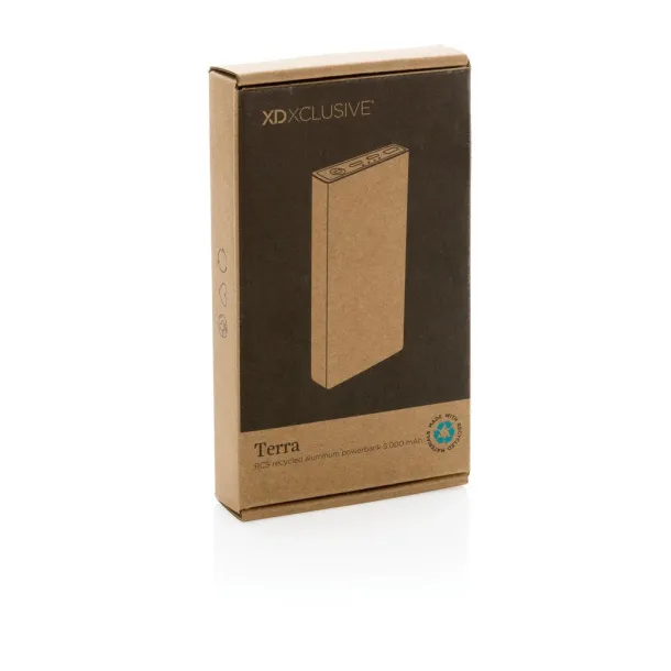  Terra RCS recycled aluminum powerbank 5.000 mAh - XD Xclusive Grey 