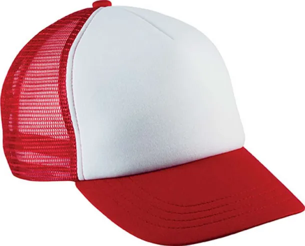  KIDS' TRUCKER MESH CAP - 5 PANELS - K-UP White Red