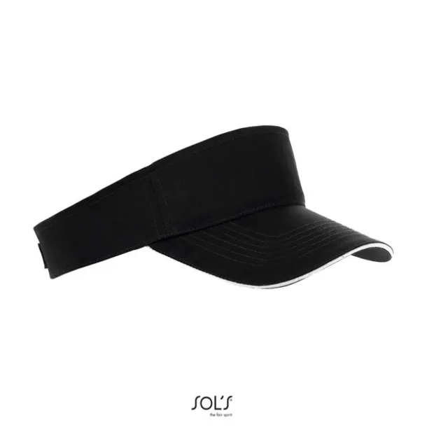  SOL'S ACE - UNISEX VISOR - 150 g/m² - SOL'S Black White