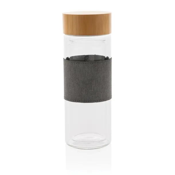  Impact borosilikatna staklena boca s dvostrukom stijenkom, 360ml - XD Collection Prozirno Siva