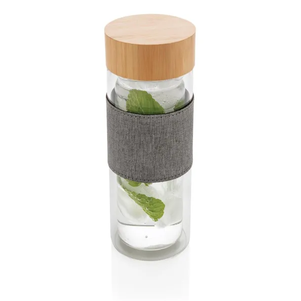  Impact borosilikatna staklena boca s dvostrukom stijenkom, 360ml - XD Collection Prozirno Siva