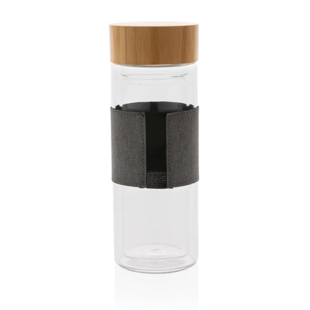  Impact borosilikatna staklena boca s dvostrukom stijenkom, 360ml - XD Collection Prozirno Siva
