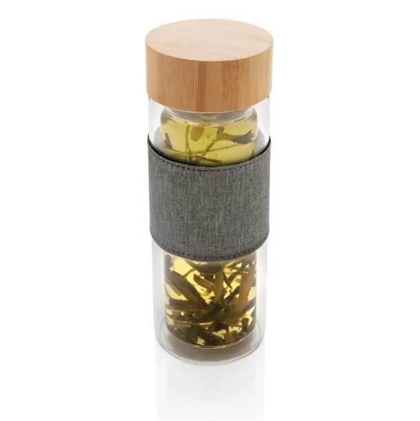  Impact borosilikatna staklena boca s dvostrukom stijenkom, 360ml - XD Collection Prozirno Siva