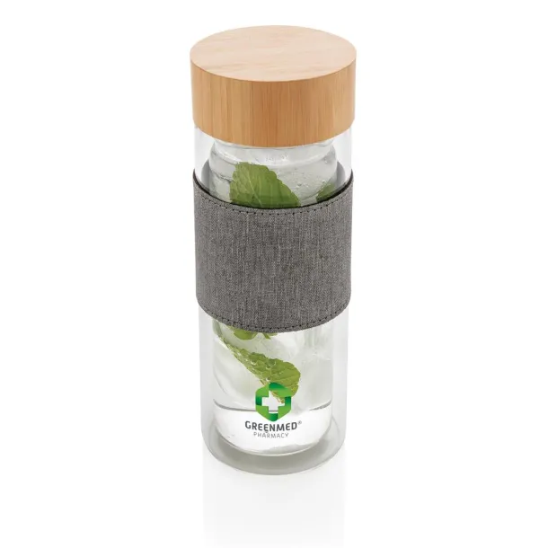  Impact borosilikatna staklena boca s dvostrukom stijenkom, 360ml - XD Collection Prozirno Siva