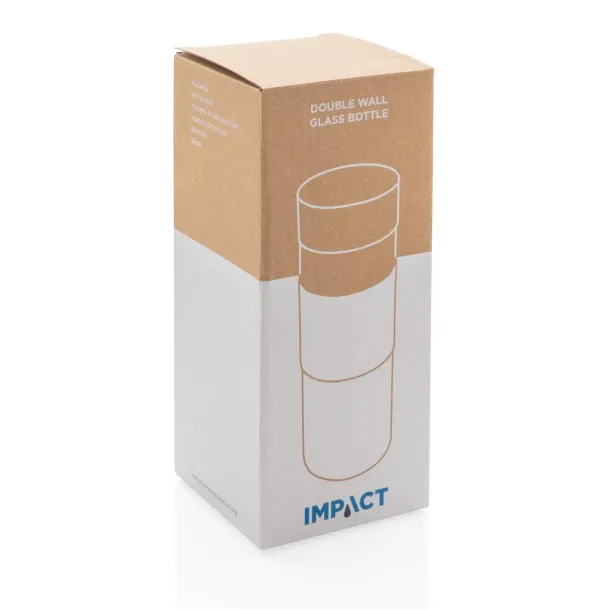  Impact borosilikatna staklena boca s dvostrukom stijenkom, 360ml - XD Collection Prozirno Siva