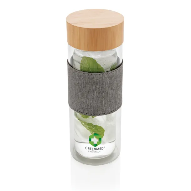  Impact borosilikatna staklena boca s dvostrukom stijenkom, 360ml - XD Collection Prozirno Siva