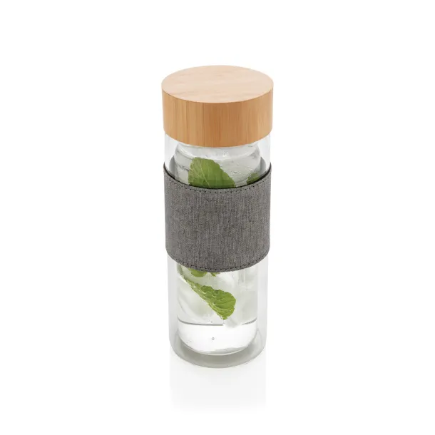  Impact borosilikatna staklena boca s dvostrukom stijenkom, 360ml - XD Collection Prozirno Siva