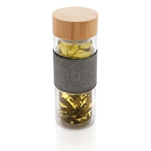  Impact borosilikatna staklena boca s dvostrukom stijenkom, 360ml - XD Collection Prozirno Siva