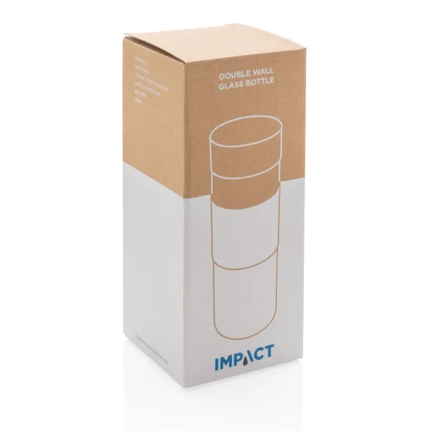  Impact borosilikatna staklena boca s dvostrukom stijenkom, 360ml - XD Collection Prozirno Siva