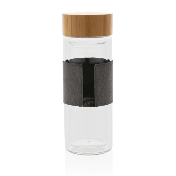  Impact borosilikatna staklena boca s dvostrukom stijenkom, 360ml - XD Collection Prozirno Siva
