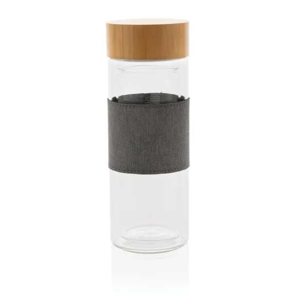  Impact borosilikatna staklena boca s dvostrukom stijenkom, 360ml - XD Collection Prozirno Siva