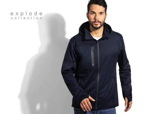 RIDER softshell hooded jacket - EXPLODE Blue