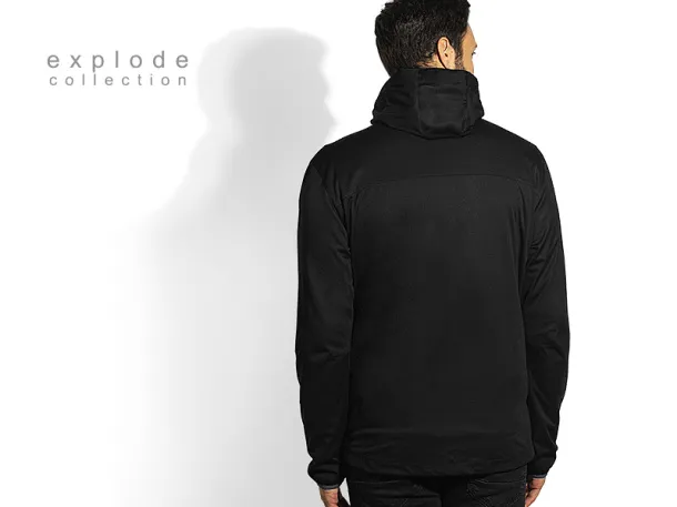 RIDER softshell hooded jacket - EXPLODE Black